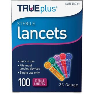 True Plus. Caja de 100 lancetas calibre 33.